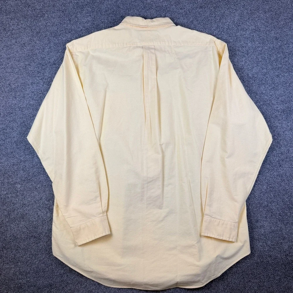 Vintage Polo Ralph Lauren Oxford Shirt Mens XL Pastel Yellow OCBD Flesh Pony 90s